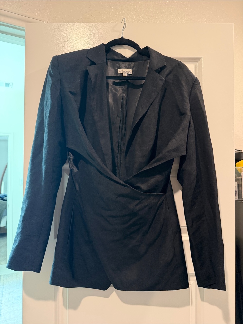 L'Academie Black Tailored Blazer with Side Cutouts - Picture 4 of 5
